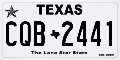 TX license plate CQB2441