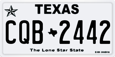 TX license plate CQB2442