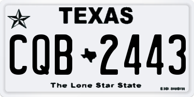 TX license plate CQB2443