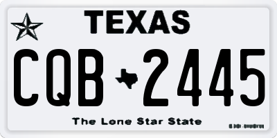 TX license plate CQB2445