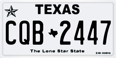 TX license plate CQB2447