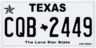 TX license plate CQB2449