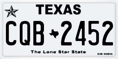TX license plate CQB2452