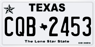 TX license plate CQB2453