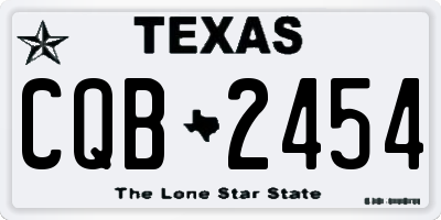 TX license plate CQB2454