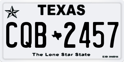 TX license plate CQB2457
