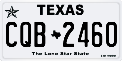 TX license plate CQB2460