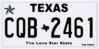 TX license plate CQB2461