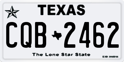 TX license plate CQB2462