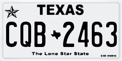 TX license plate CQB2463