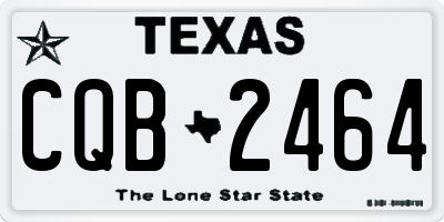 TX license plate CQB2464