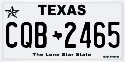 TX license plate CQB2465