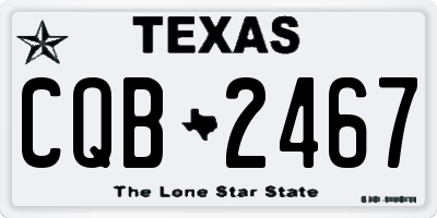 TX license plate CQB2467