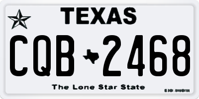 TX license plate CQB2468