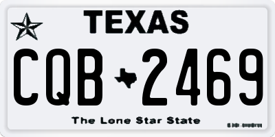 TX license plate CQB2469