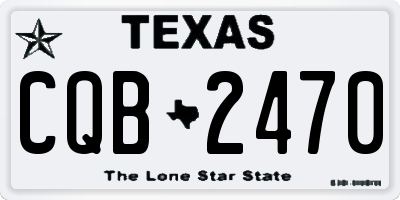 TX license plate CQB2470
