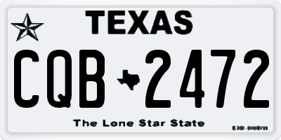 TX license plate CQB2472