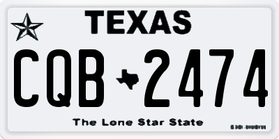 TX license plate CQB2474