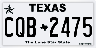 TX license plate CQB2475