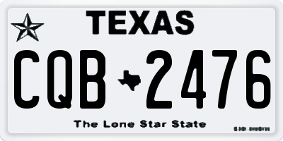 TX license plate CQB2476