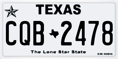 TX license plate CQB2478