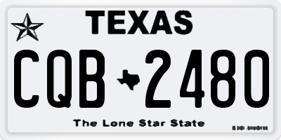 TX license plate CQB2480