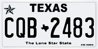 TX license plate CQB2483