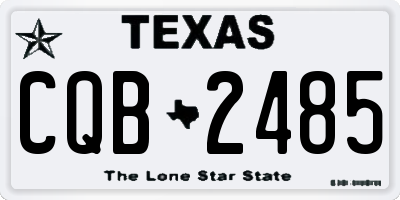 TX license plate CQB2485