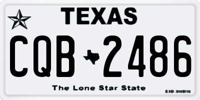 TX license plate CQB2486