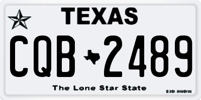 TX license plate CQB2489