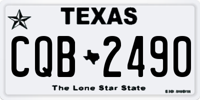 TX license plate CQB2490