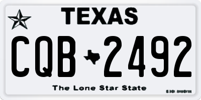 TX license plate CQB2492