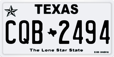 TX license plate CQB2494