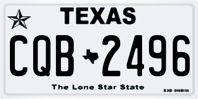 TX license plate CQB2496