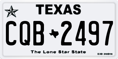 TX license plate CQB2497