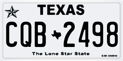 TX license plate CQB2498