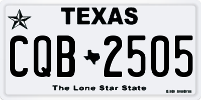 TX license plate CQB2505