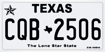 TX license plate CQB2506