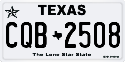 TX license plate CQB2508