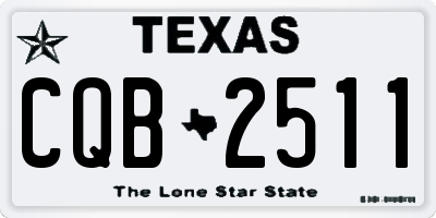 TX license plate CQB2511