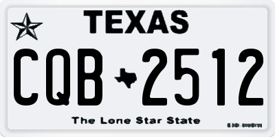 TX license plate CQB2512