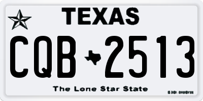 TX license plate CQB2513
