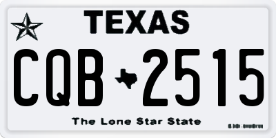 TX license plate CQB2515