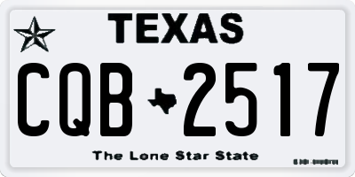 TX license plate CQB2517