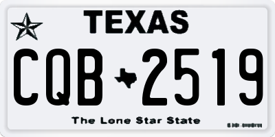 TX license plate CQB2519
