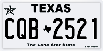 TX license plate CQB2521