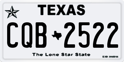 TX license plate CQB2522