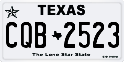 TX license plate CQB2523