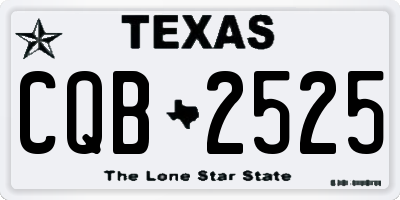 TX license plate CQB2525
