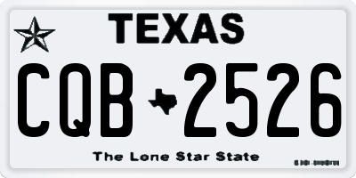 TX license plate CQB2526